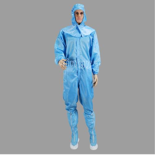 蓝色直条纹防静电连体服